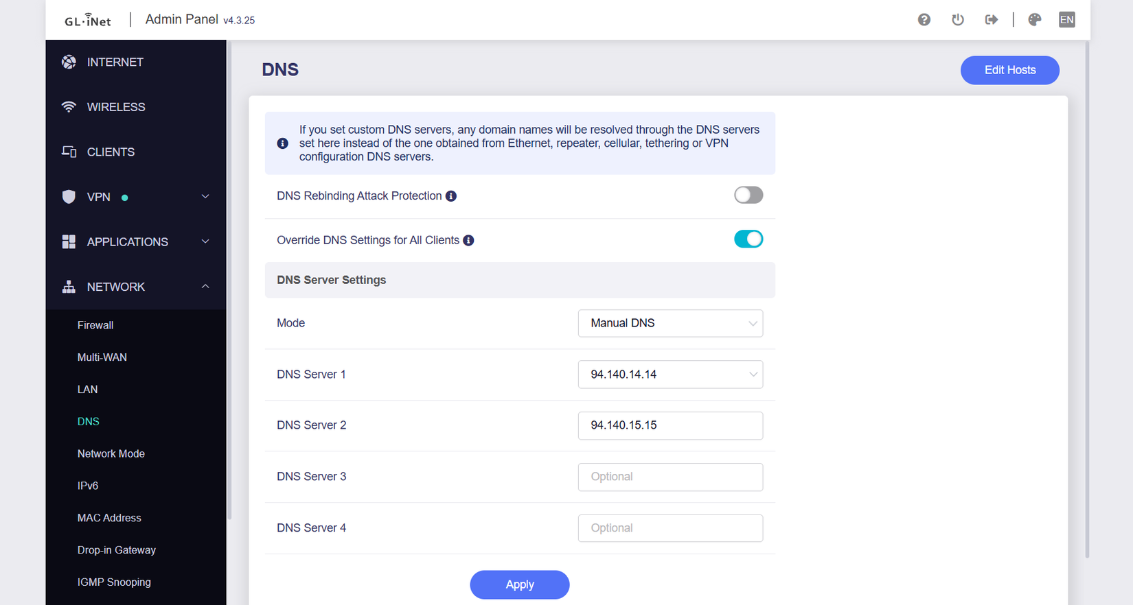 Set AdGuard DNS with WireGuard VPN