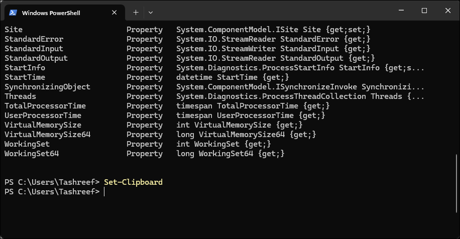 set clipboard command in PowerShell
