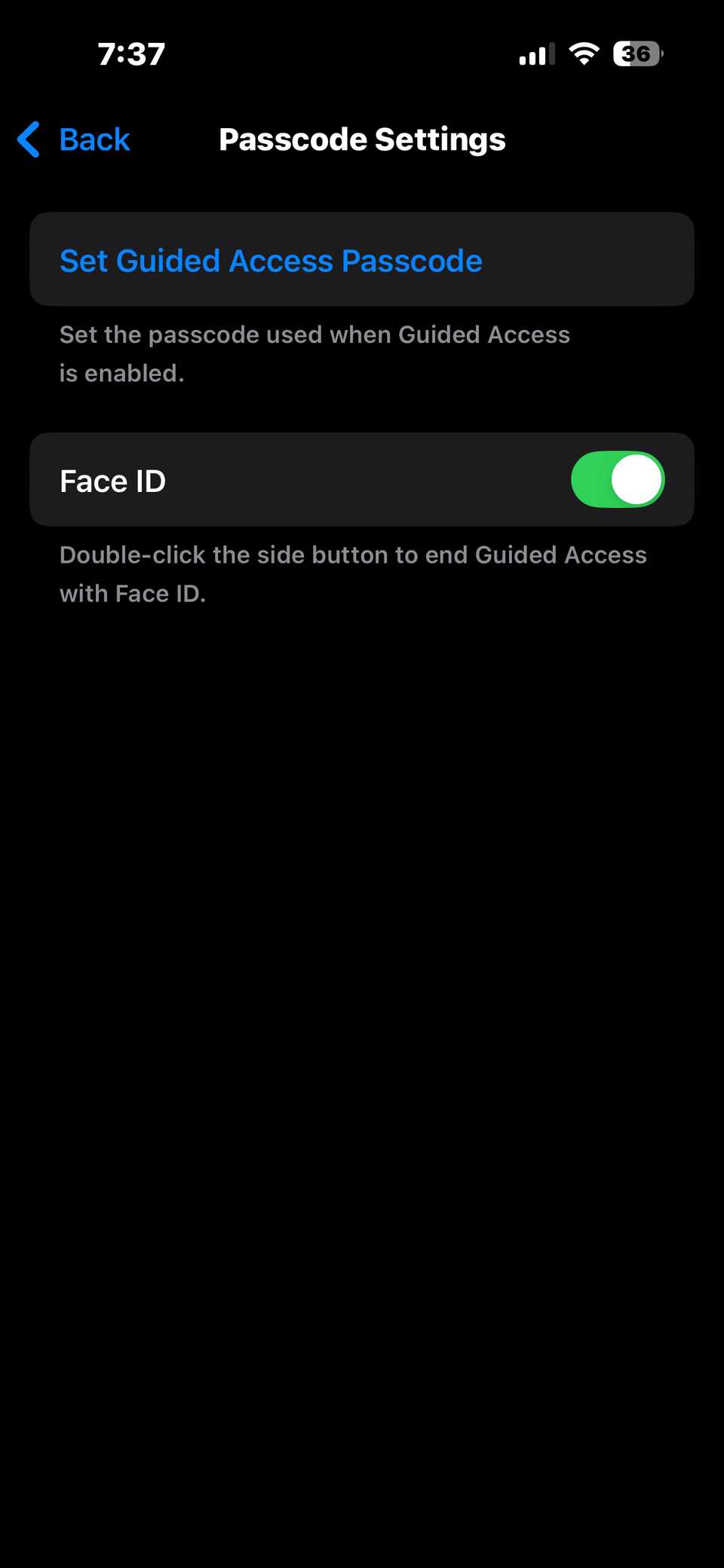 Set guided access passcode in iPhone