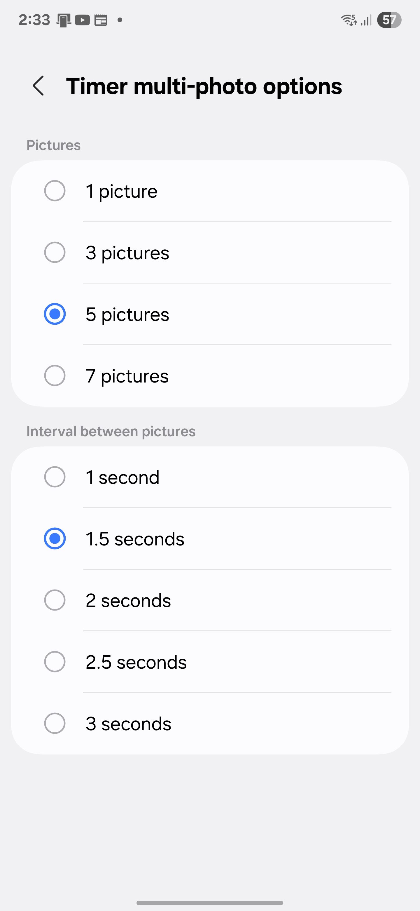 Setting up the timer multi-photo option in Camera Assistant
