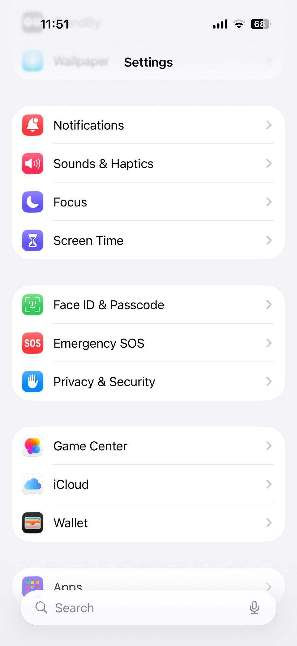 Settings app on iPhone-1