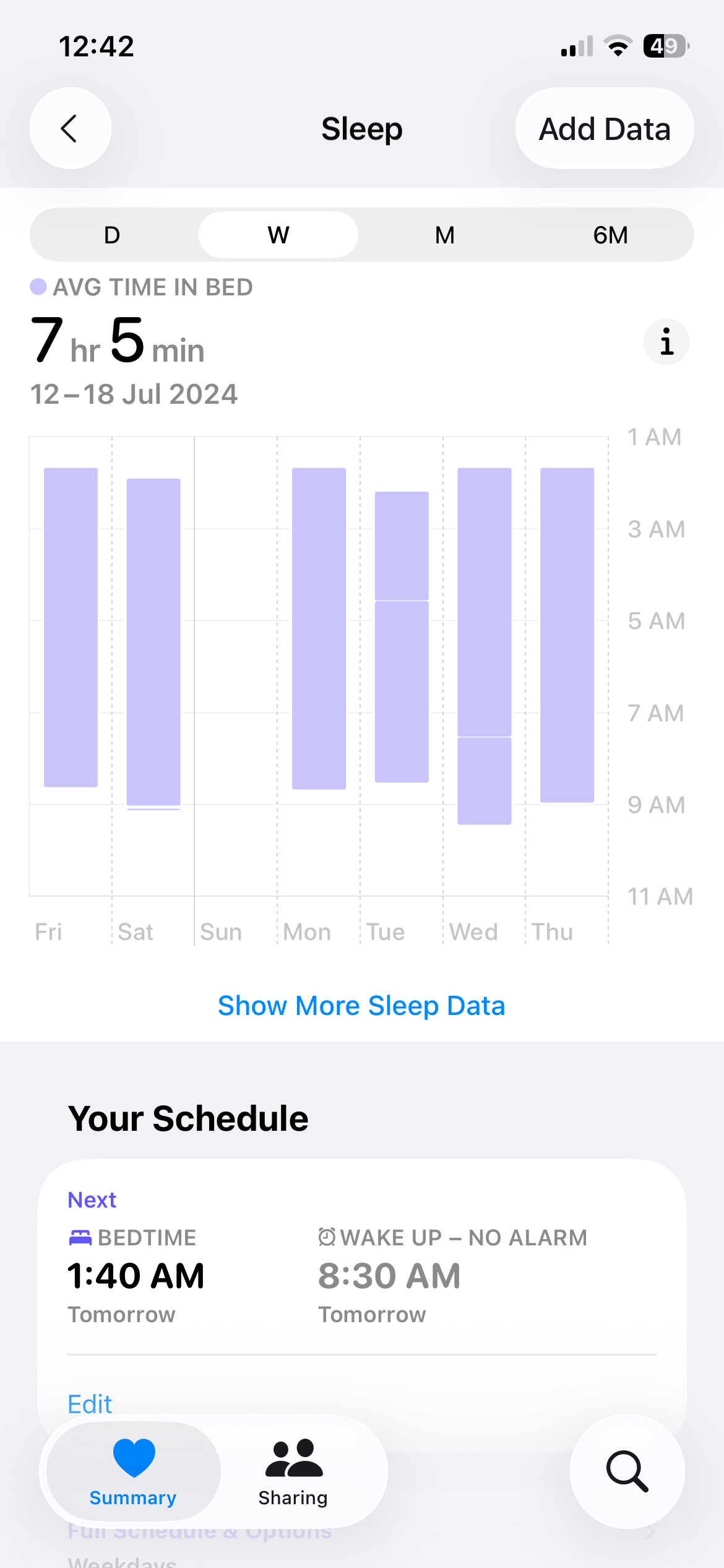 ردیابی خواب در برنامه Apple Health در آیفون