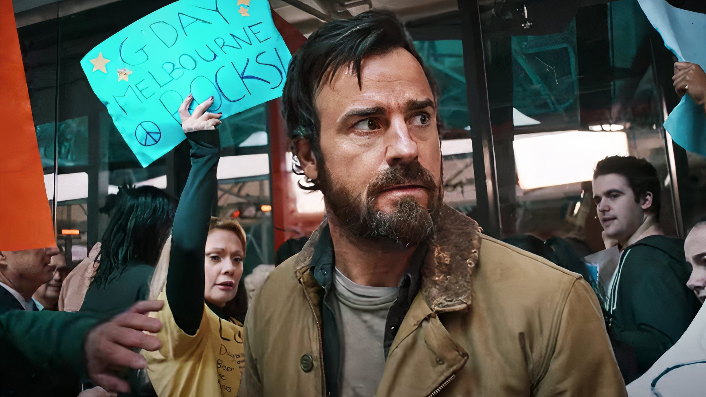 A scene from HBO's The Leftovers showing a scene with Justin Theroux.