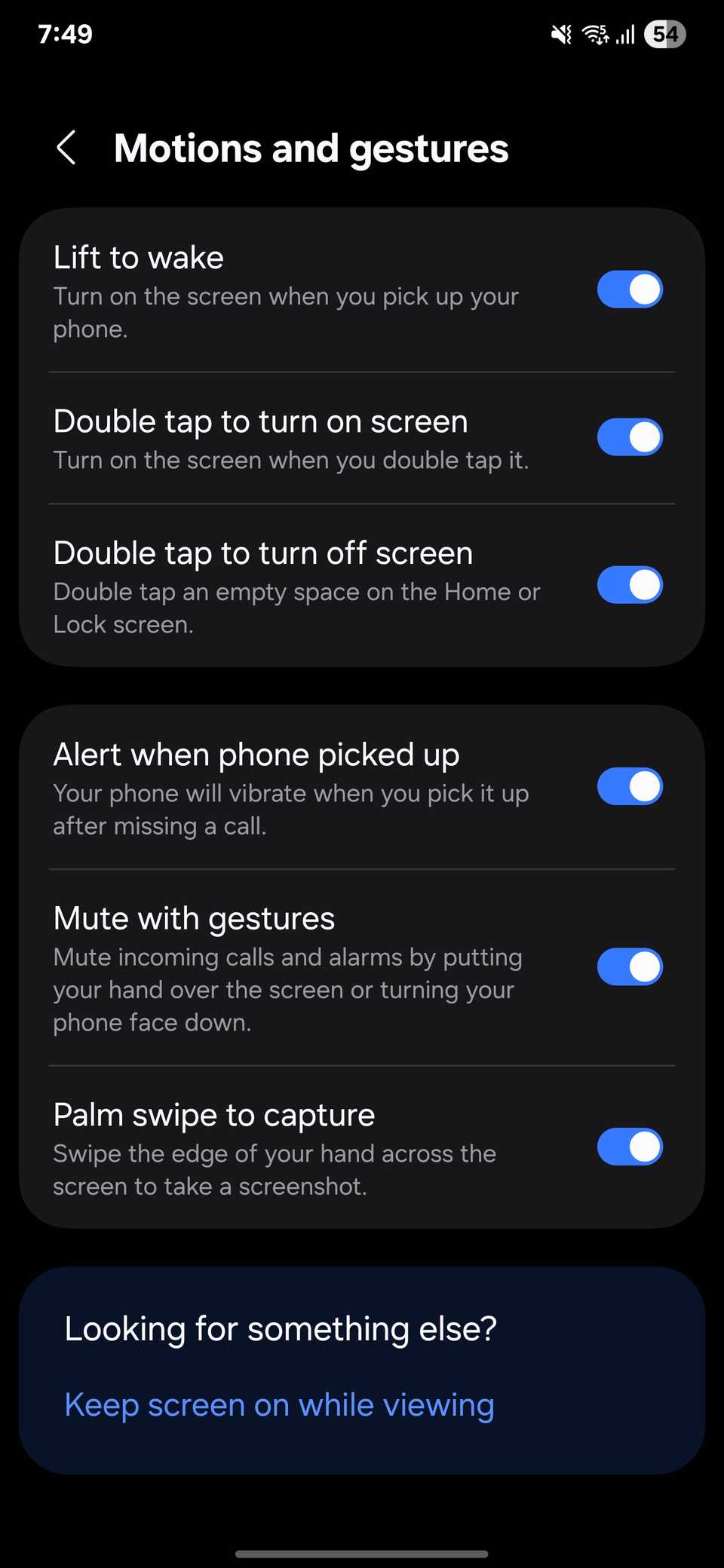 Turning on Mute with gesture in Samsung phone