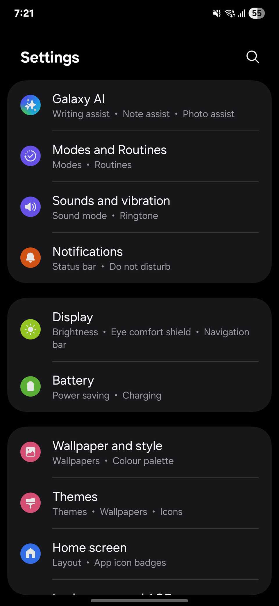 Tweaking Display settings in Samsung phone
