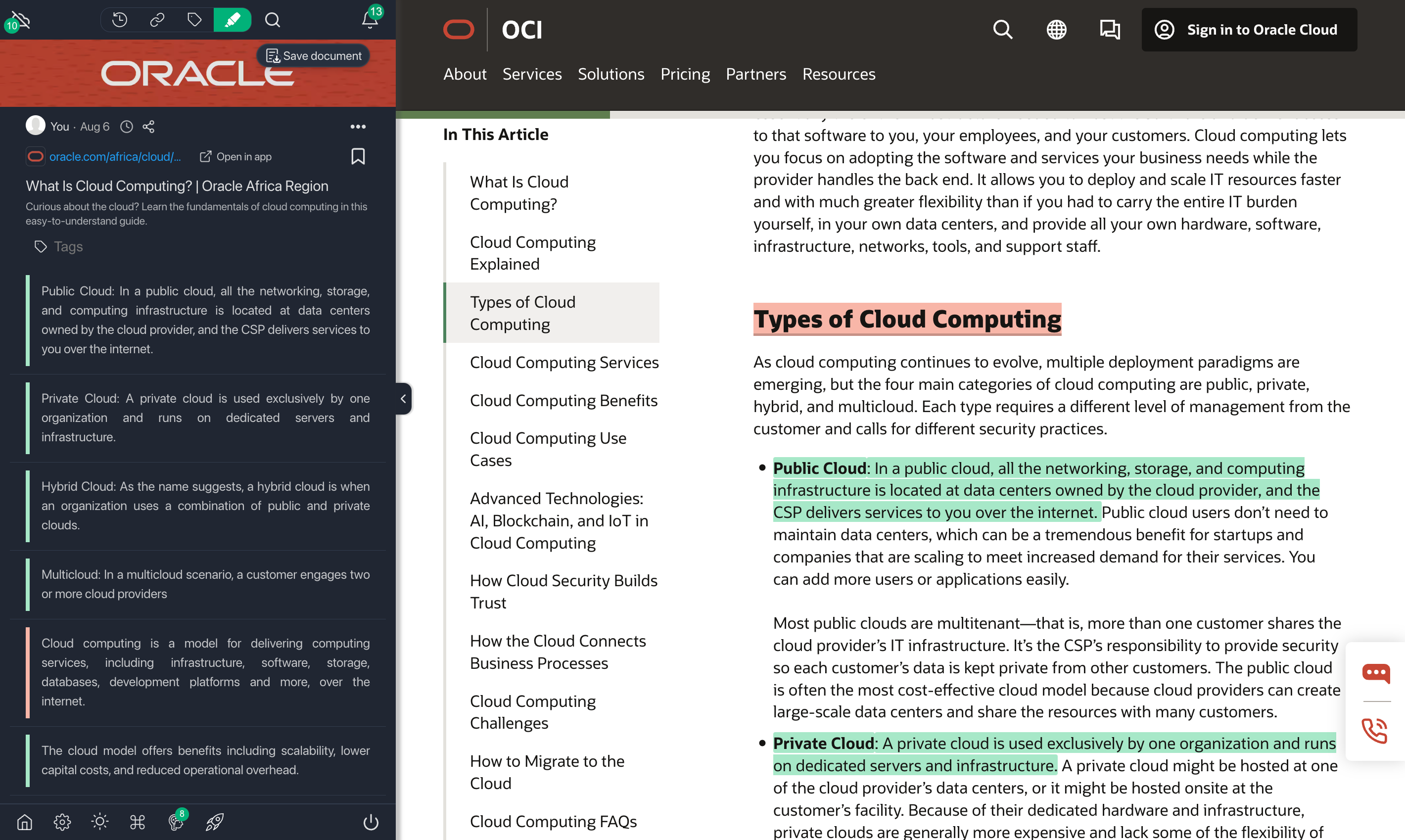 Using Web Highlights extension to collect key information across the web