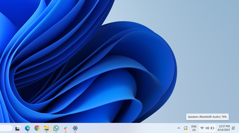 Windows taskbar speaker icon showing volume level