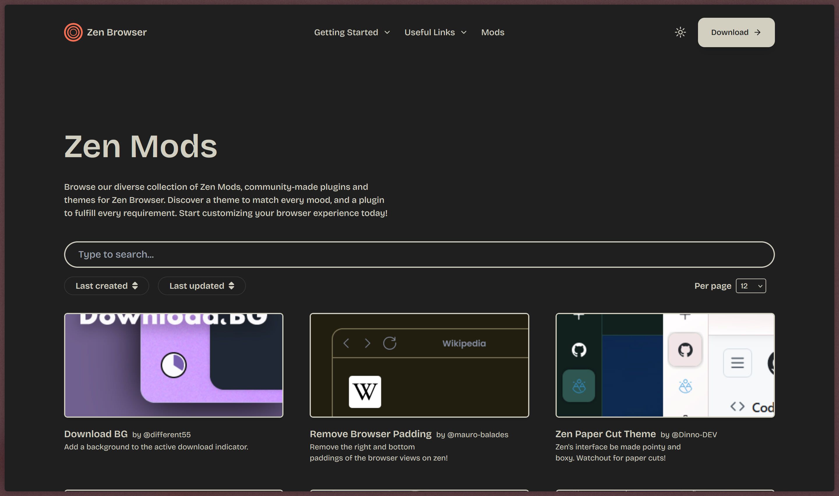Zen Mods website