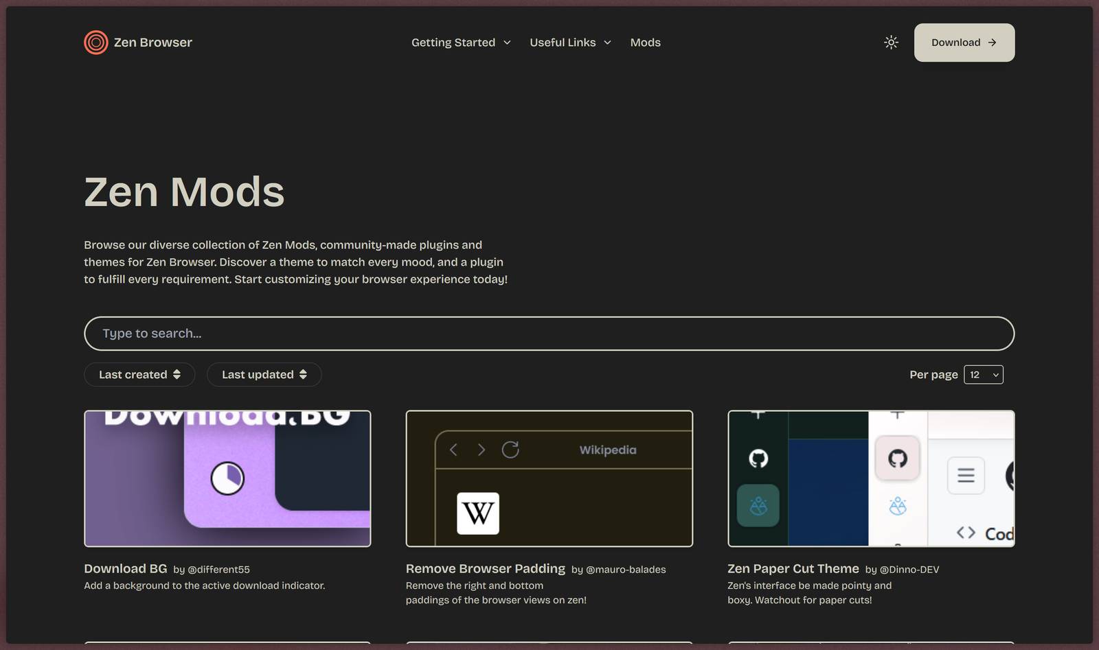 Zen Mods website