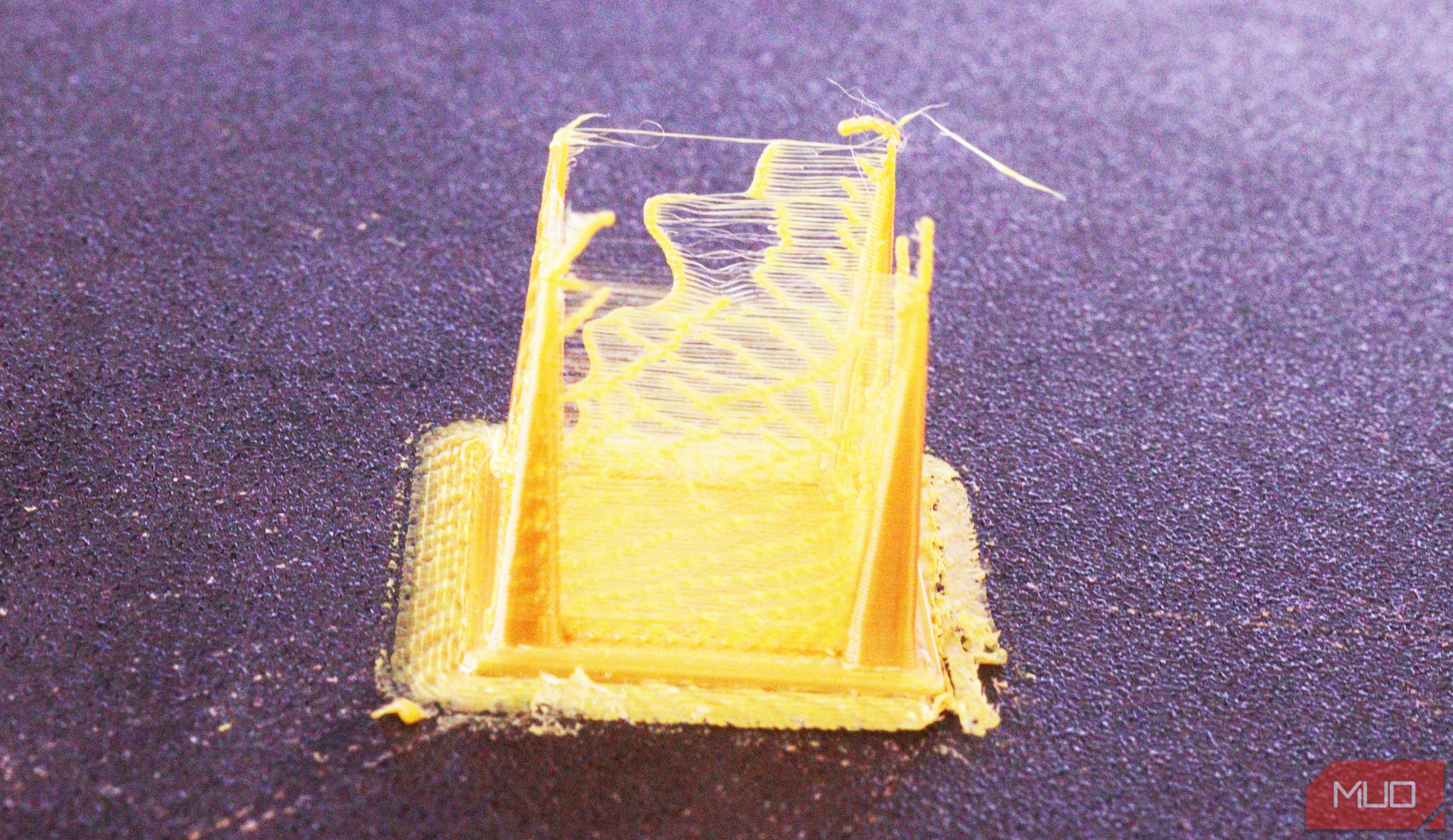 A 3D print covered with strings