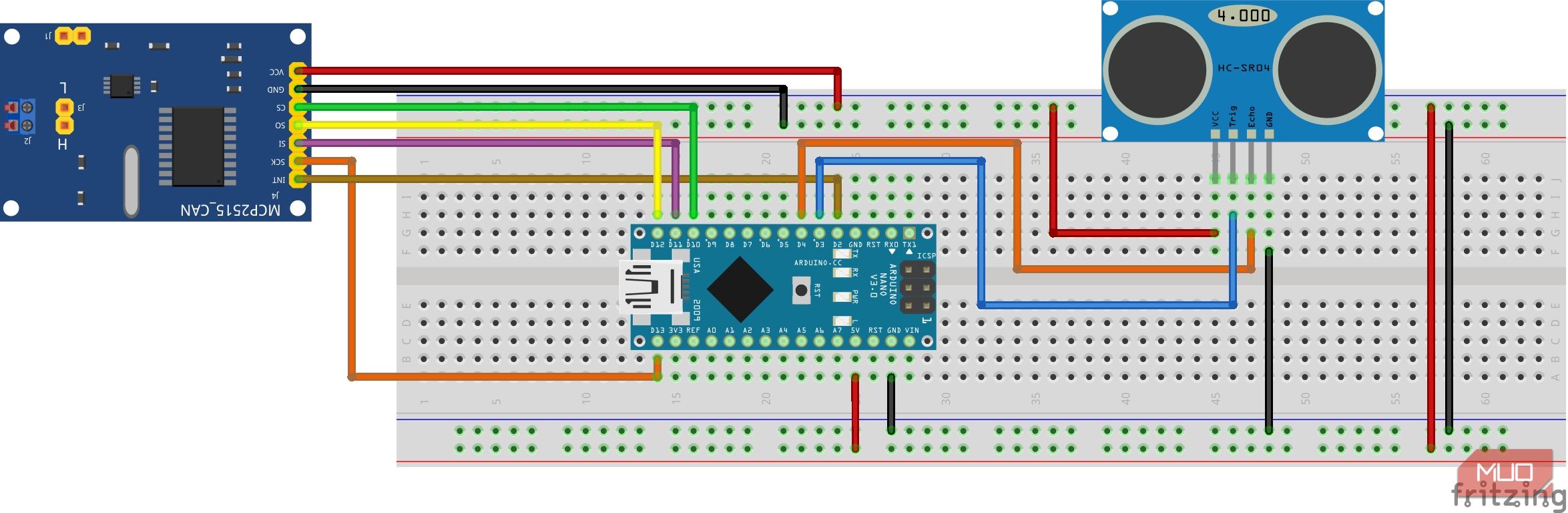 Arduino CAN Bus breadboard Receiver circuit