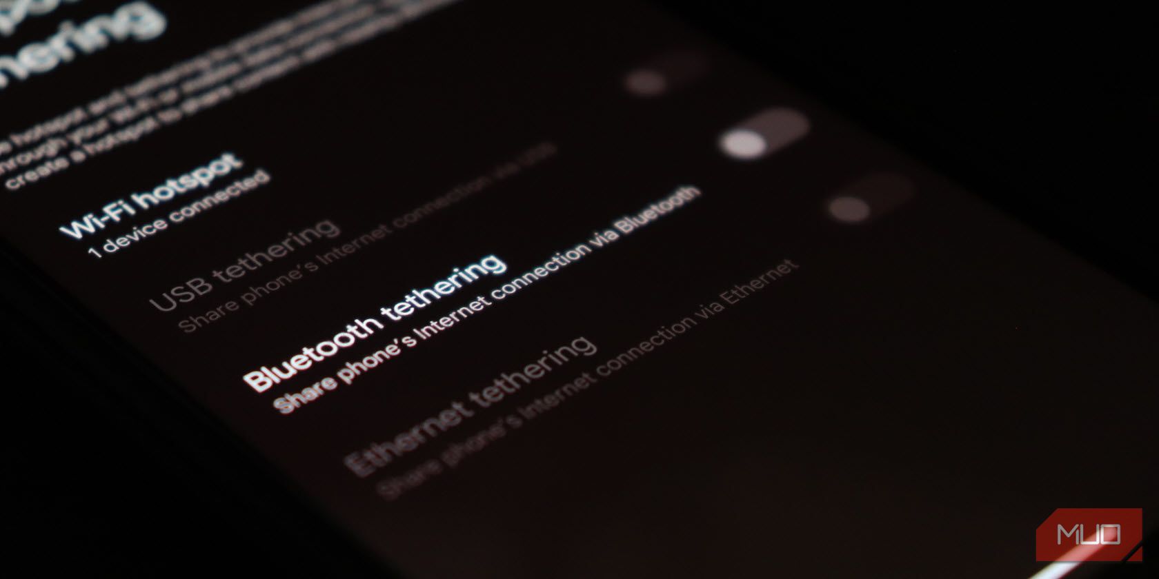 Bluetooth tethering option shown on a phone screen