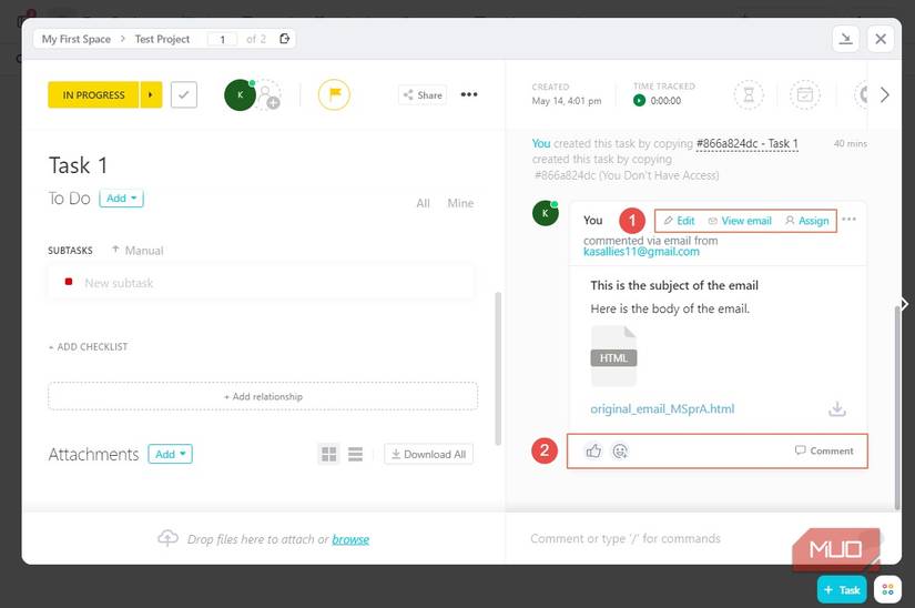 How to Turn Emails Into Tasks and Comments With ClickUp