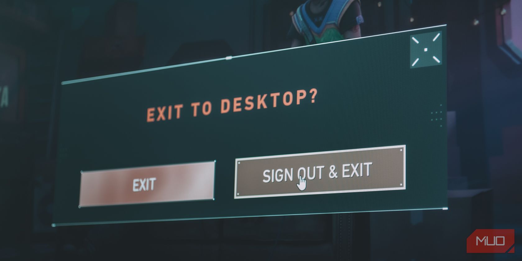 mouse cursor on valorant sign out button