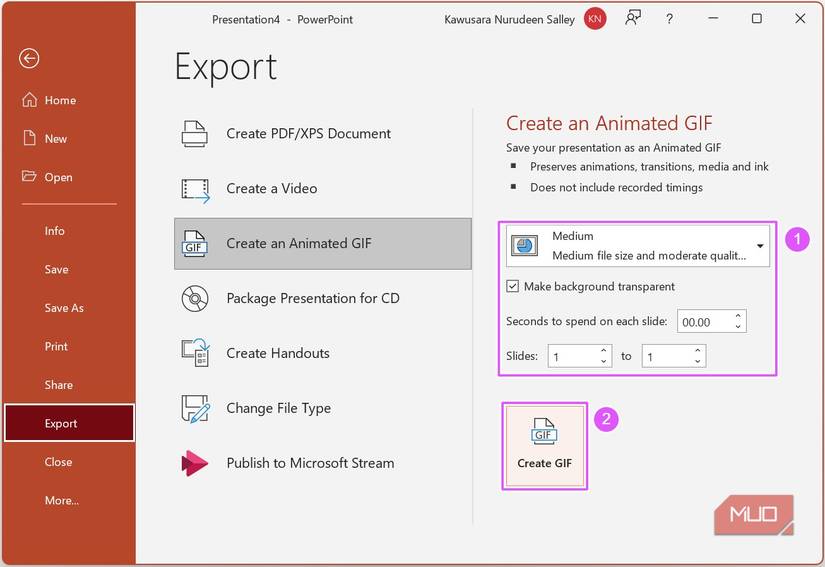 How to Create an Animated GIF in Microsoft PowerPoint