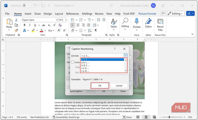How to Add Captions to Figures and Tables in Microsoft Word
