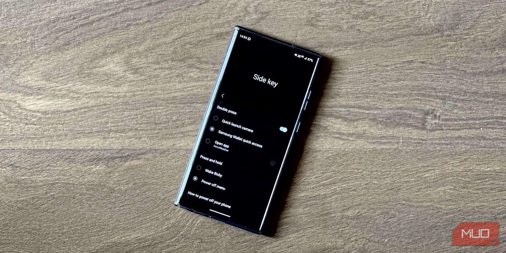 Side key settings on a Samsung phone