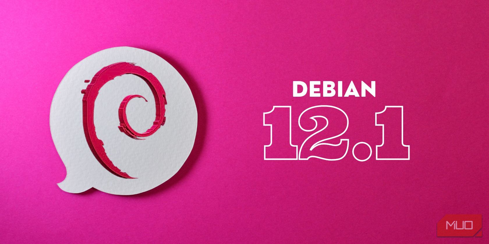 Debian 12 logo with Text