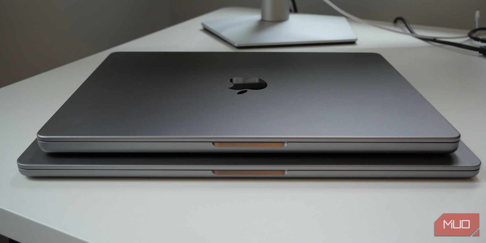 15-inch MacBook Air with the 14-inch MacBook Pro on top