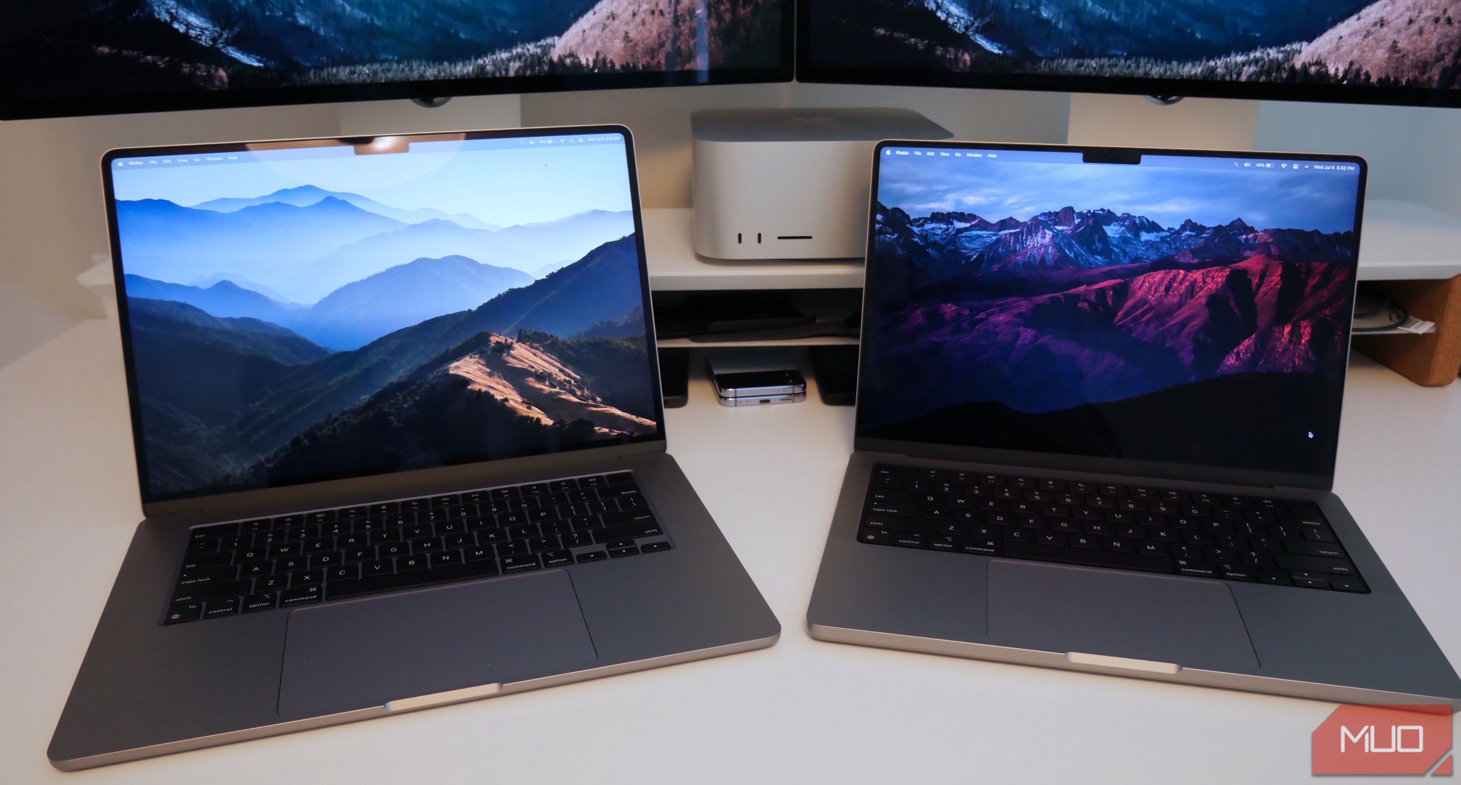 MacBook Air de 15 polegadas e MacBook Pro de 14 polegadas 