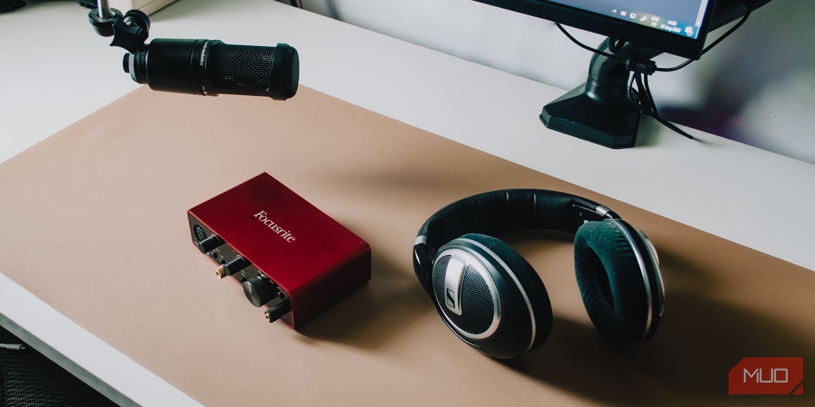 Audio equipment on a desk