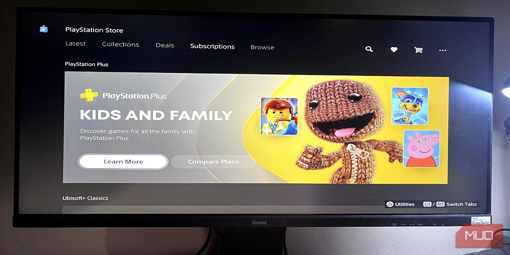 PlayStation Plus banner in the PS5's PlayStation Store Subscriptions page
