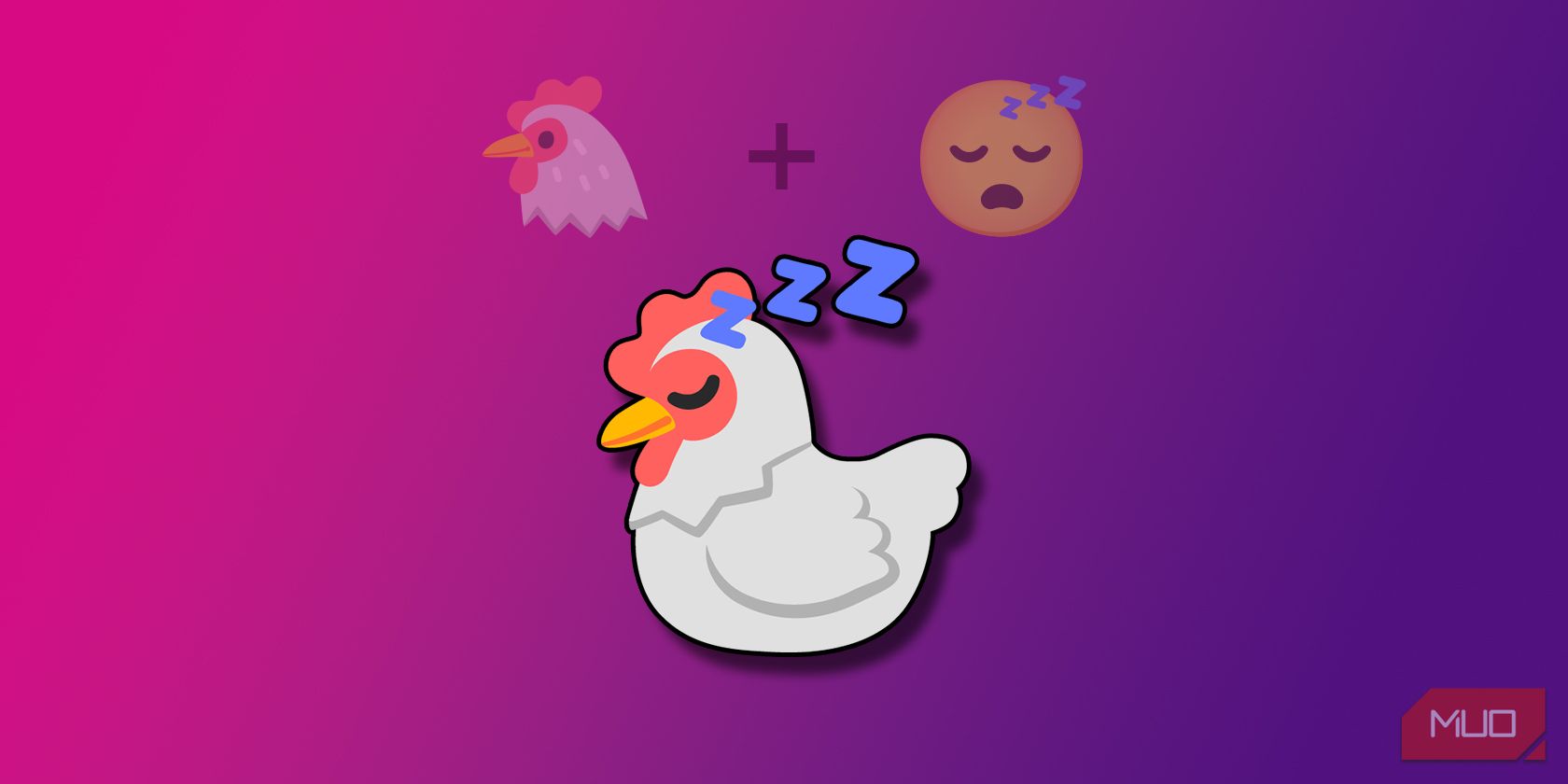Emoji combination of a sleeping hen