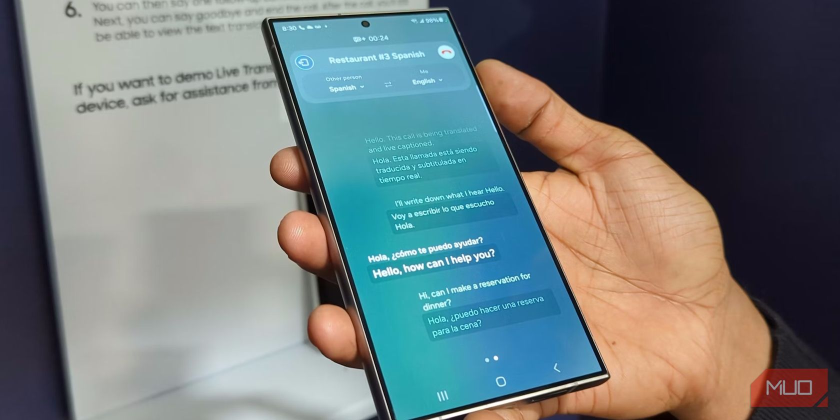 Galaxy AI Live Translate in a phone call on S24 Ultra