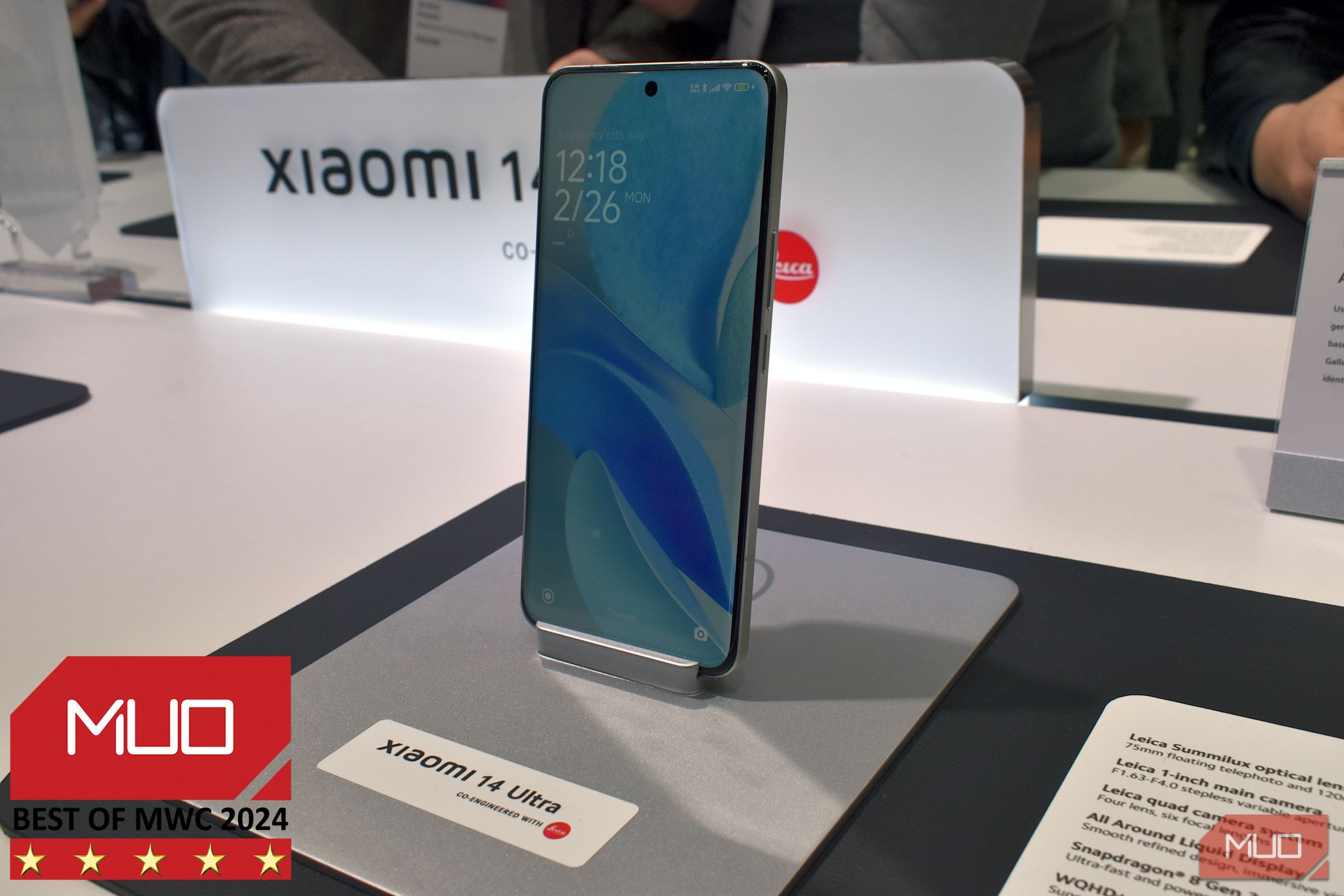 xiaomi 14 ultra on stand mwc 2024