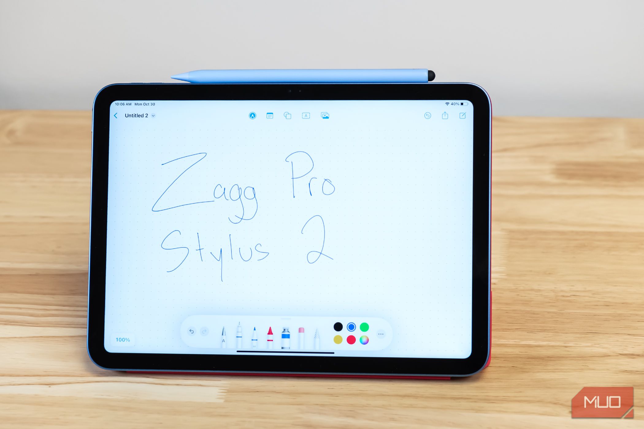 ZAGG pro stylus 2 on an iPad zoomed out