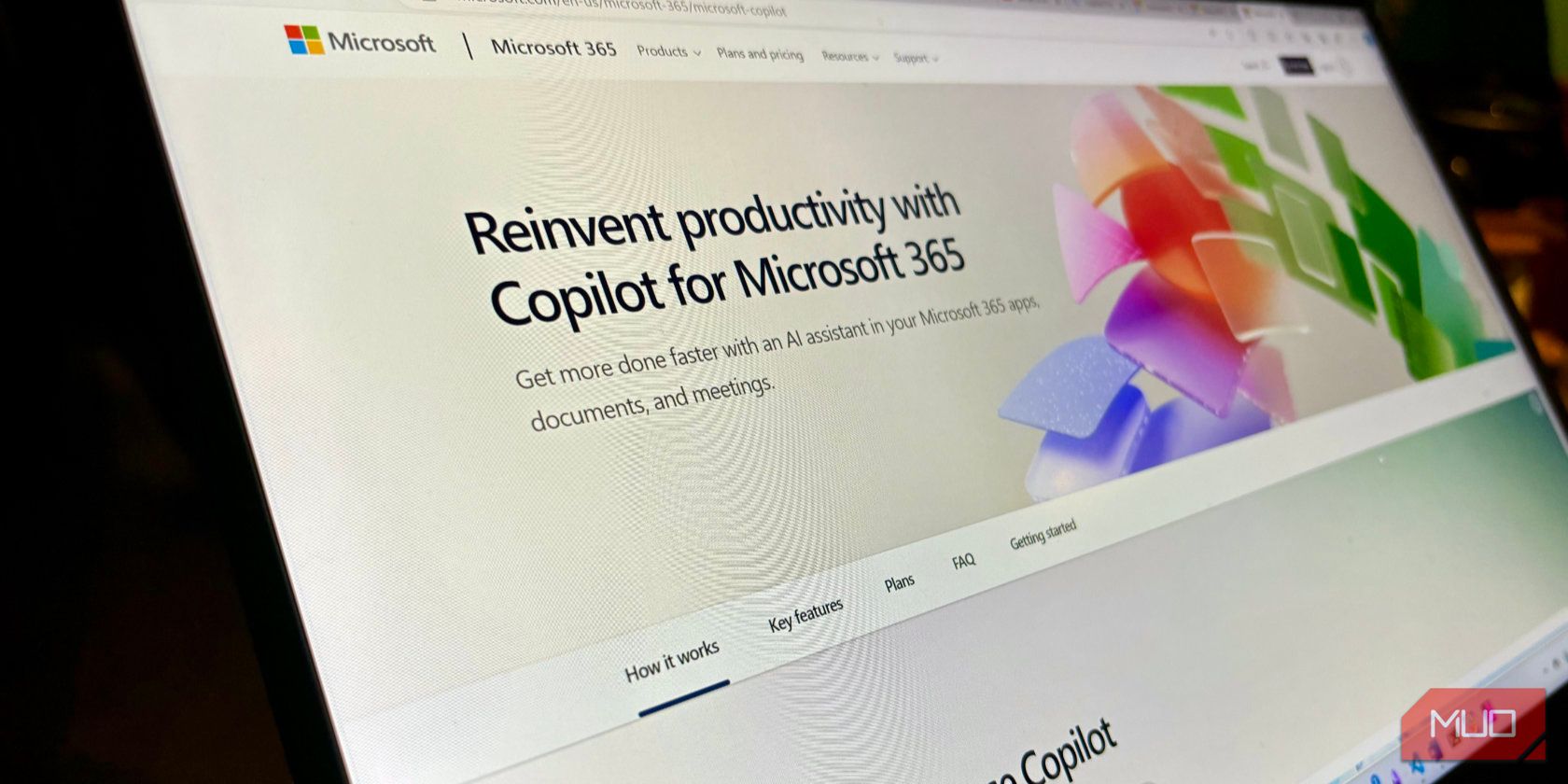 Copilot for Microsoft 365 on a laptop screen