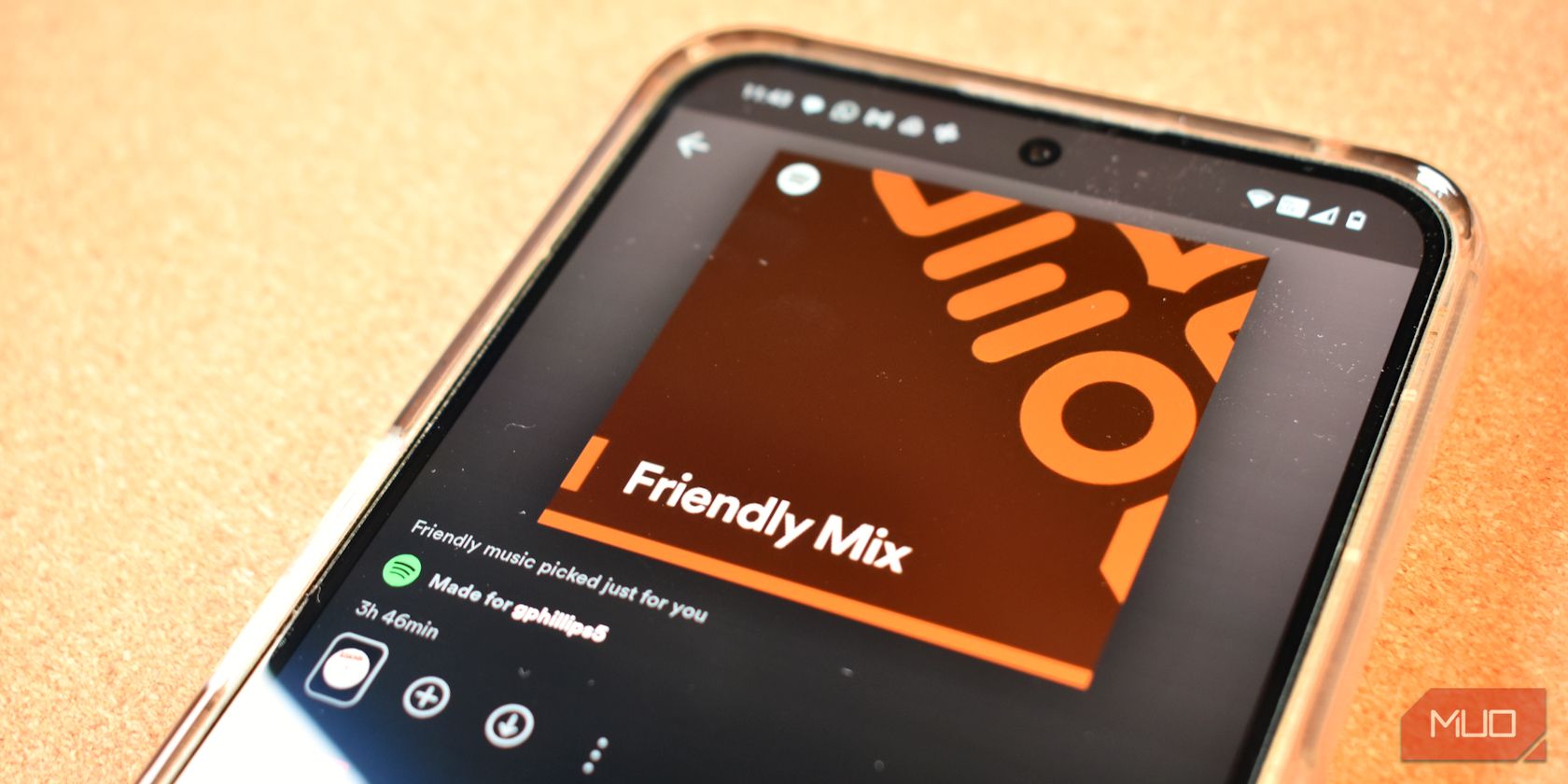 spotify friendly mix playlist on smartphone screen