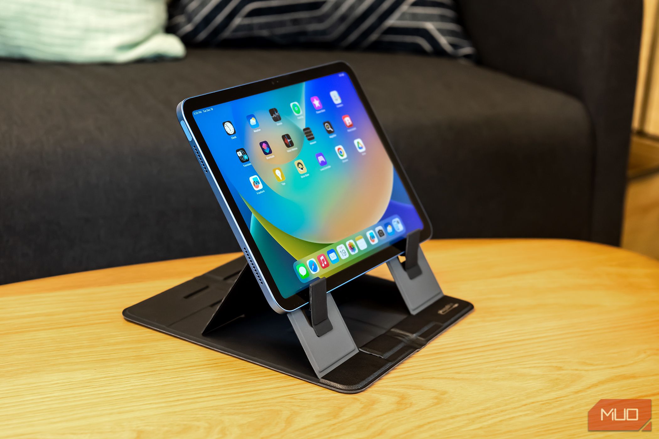An iPad on the Plugable PT STANDX Foldable Stand