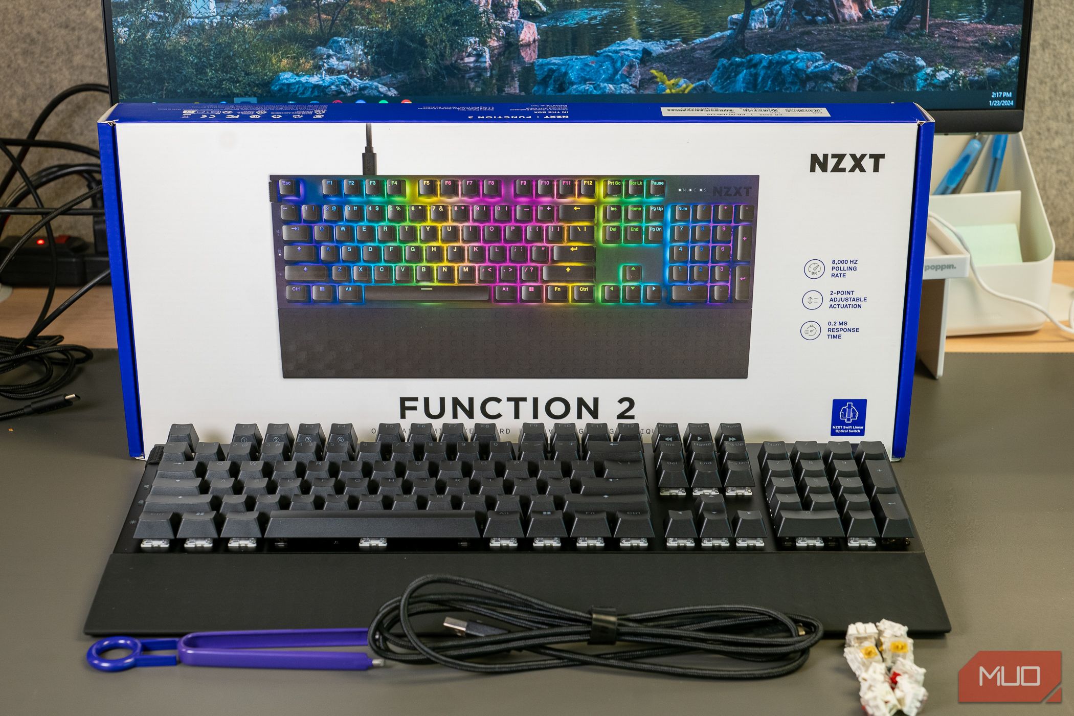 NZXT Function 2 keyboard in front of box