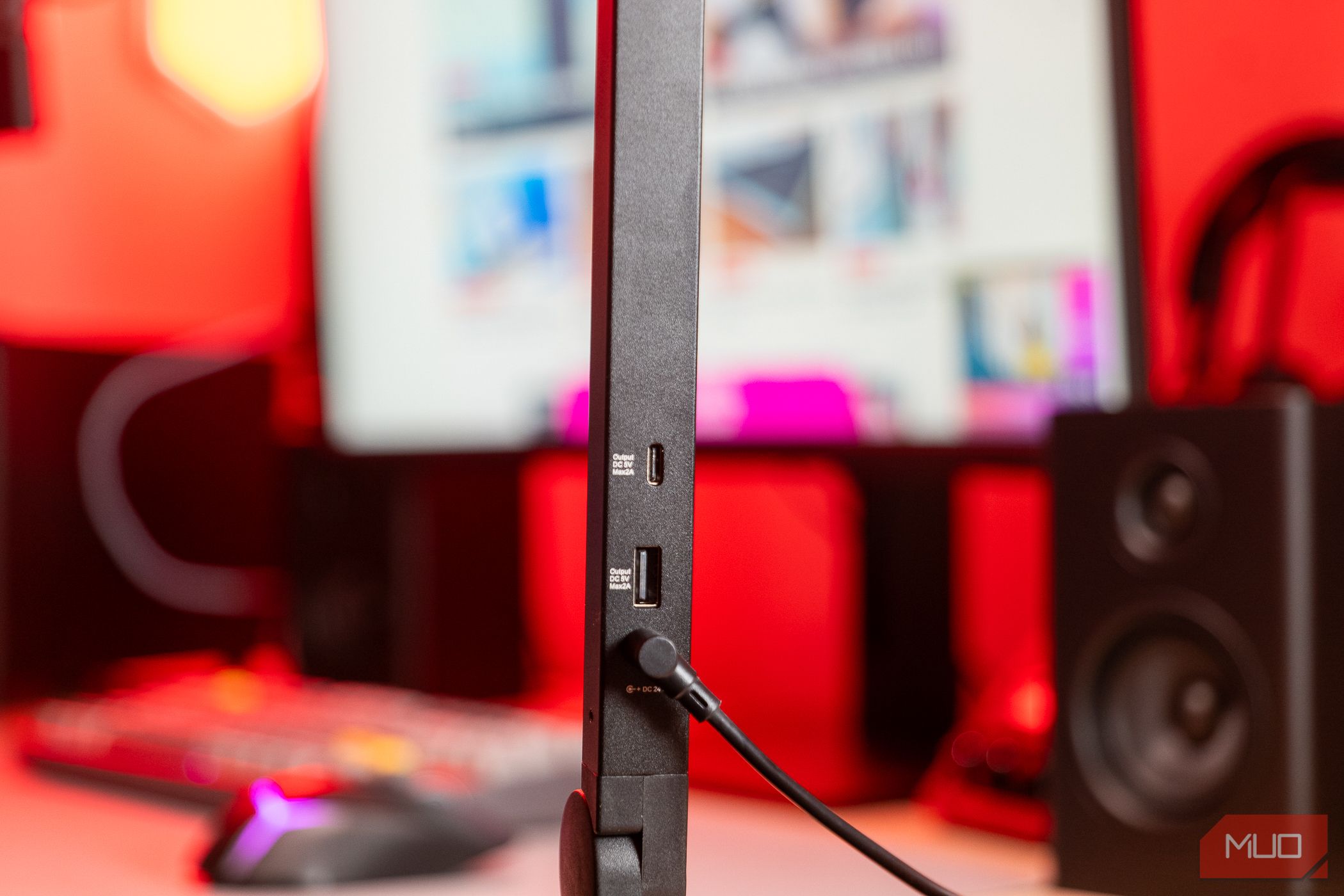 Luke Cube Edge Light 2.0 closeup of USB ports and power port