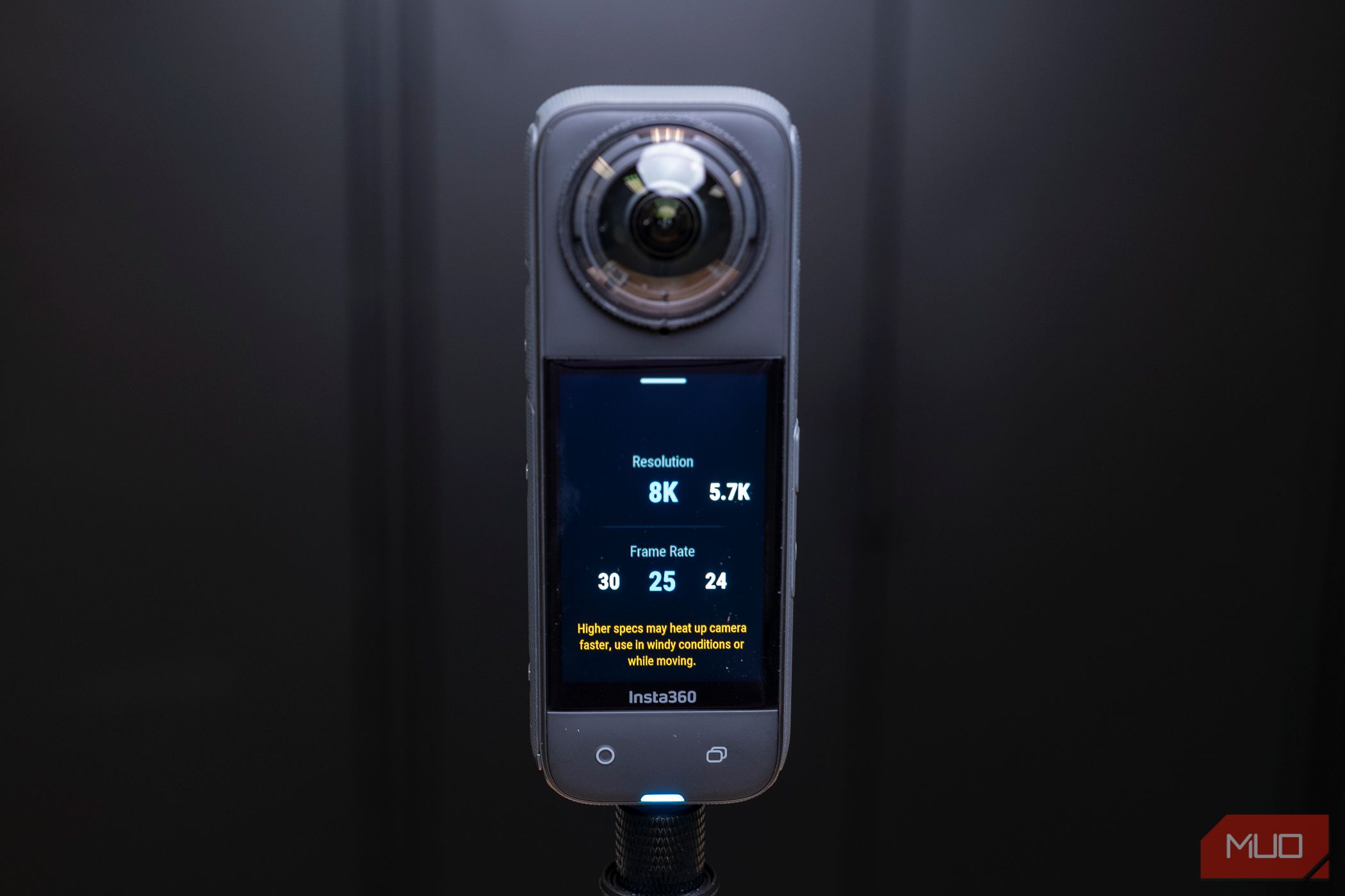 Insta360 X4 resolution selection at 8K 25