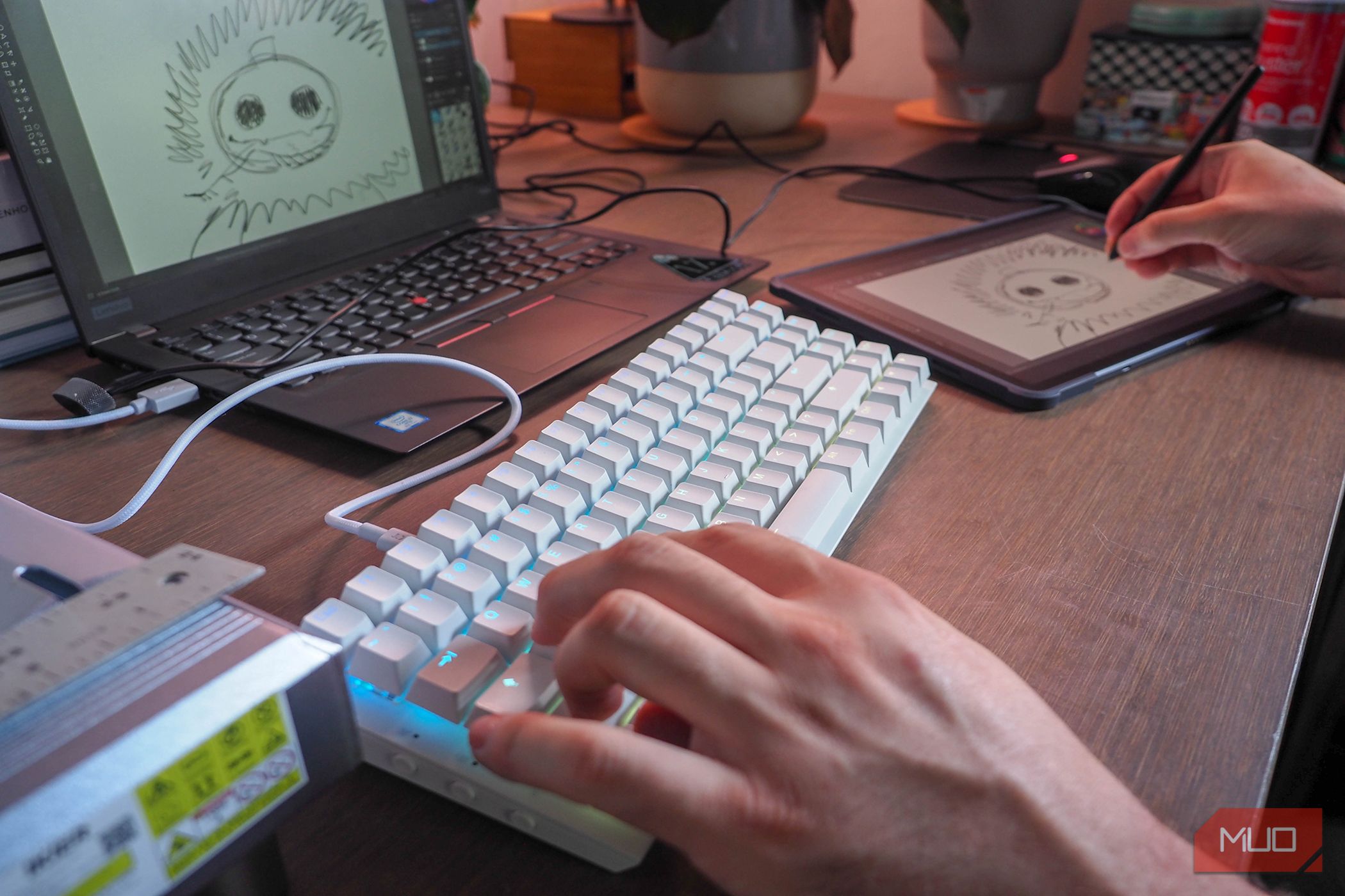 Teclado NZXT Function 2 MiniTKL com Krita e mesa digitalizadora XP-Pen