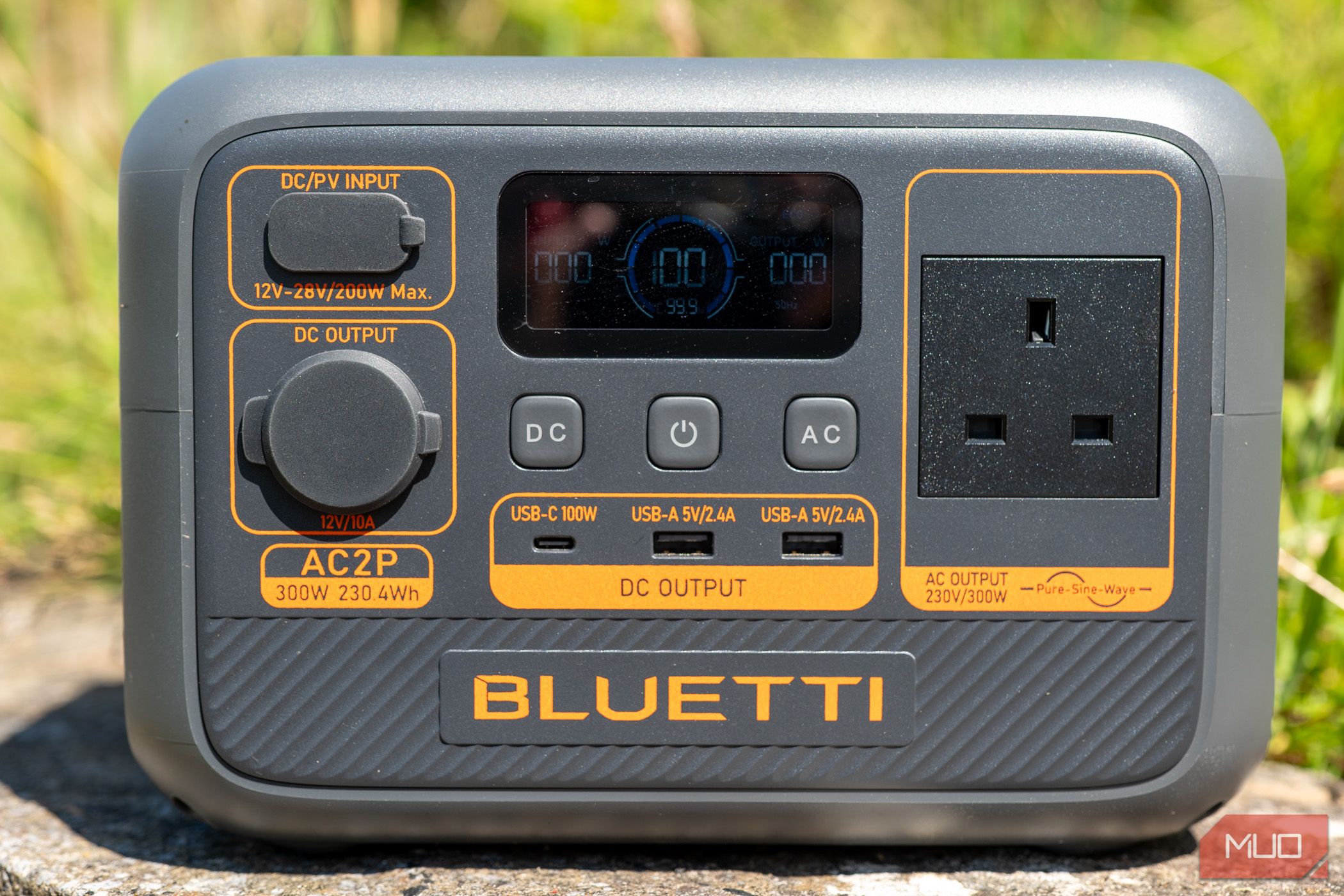 bluetti ac2p pv120s review - front view ports