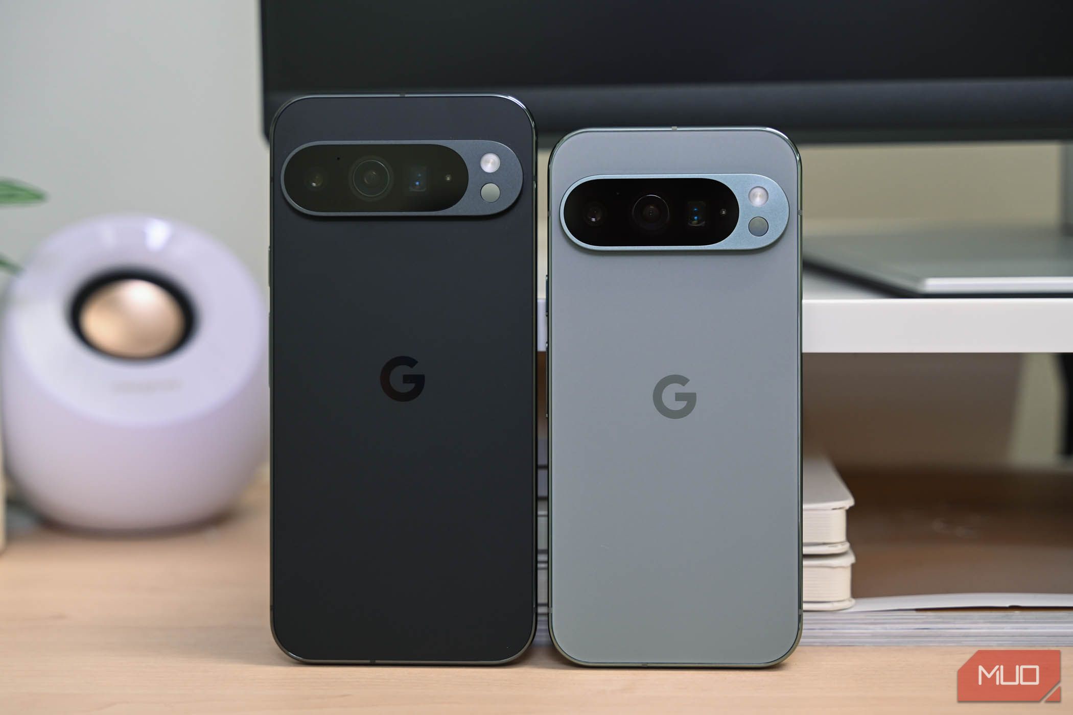 The Google Pixel 9 Pro XL next to the Google Pixel 9 Pro