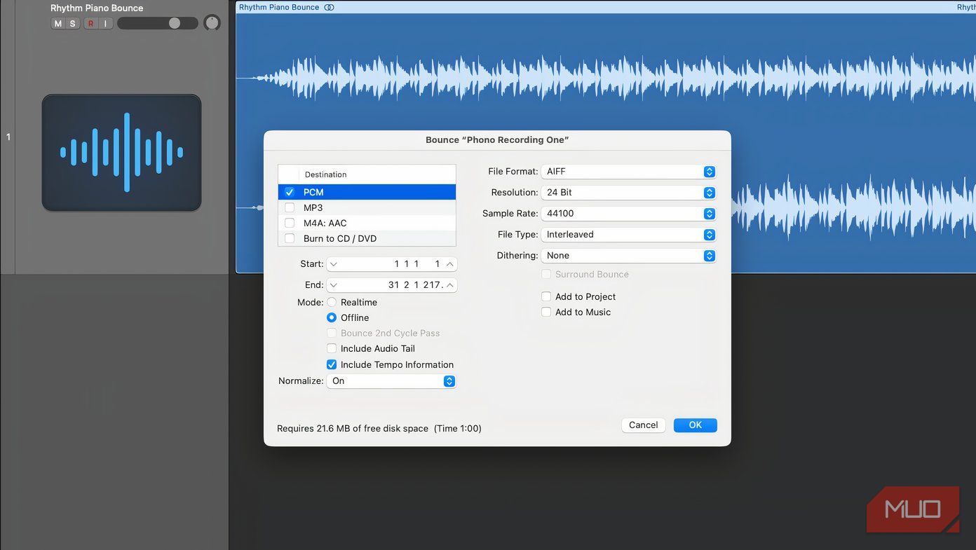 Converting analog music to a digital format.