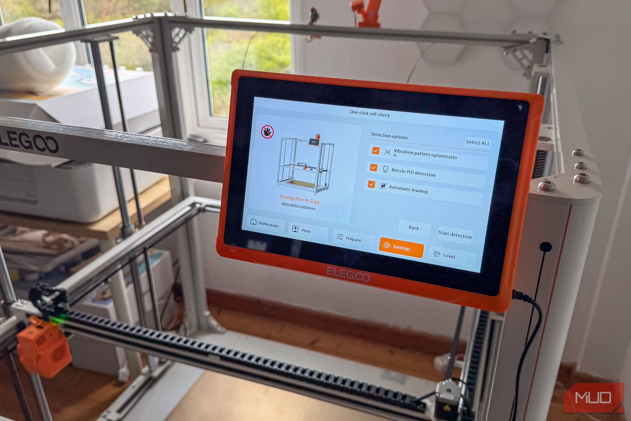 elegoo orangestorm giga review- initial self check