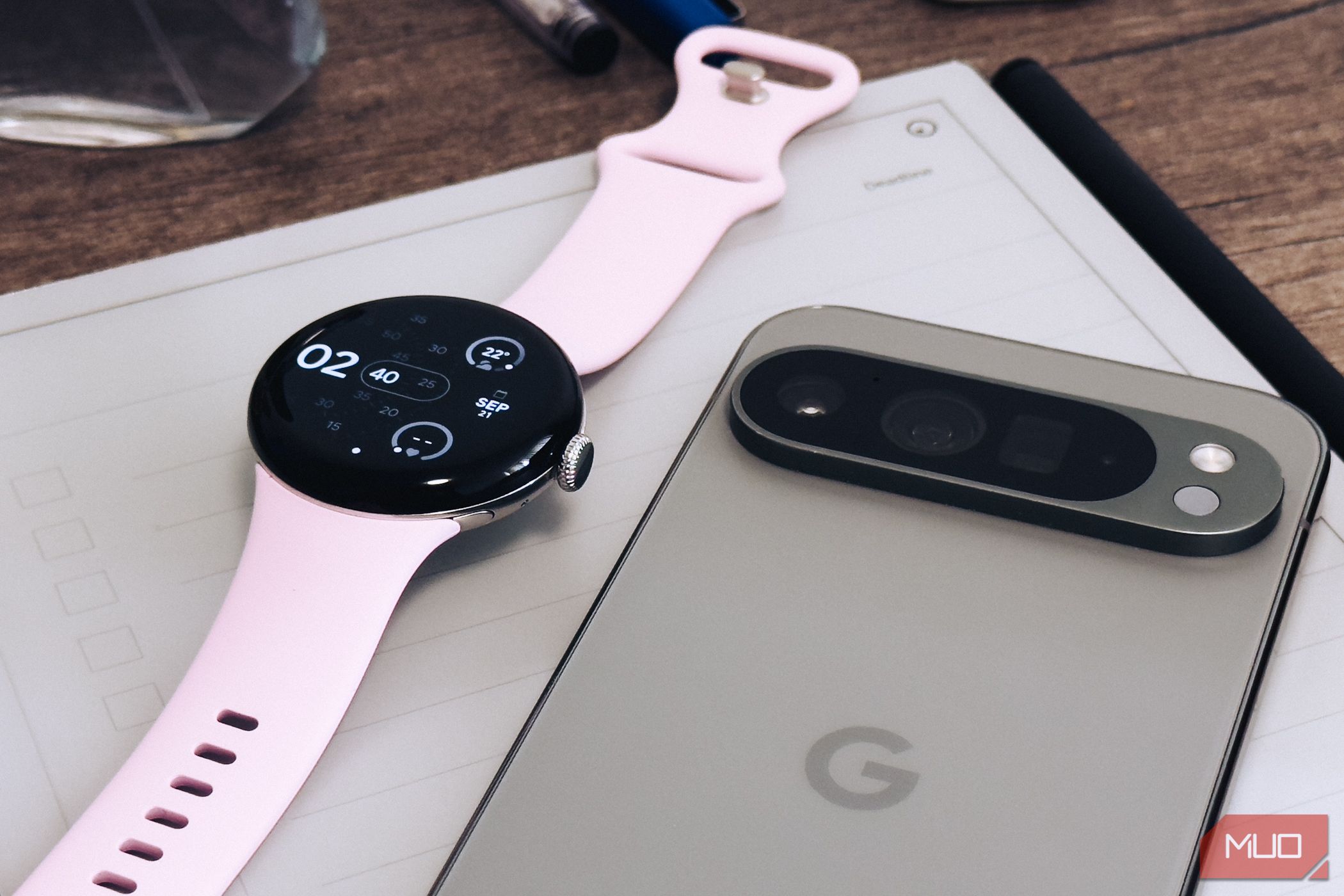 Google Pixel Watch 3 next to Pixel 9 Pro XL