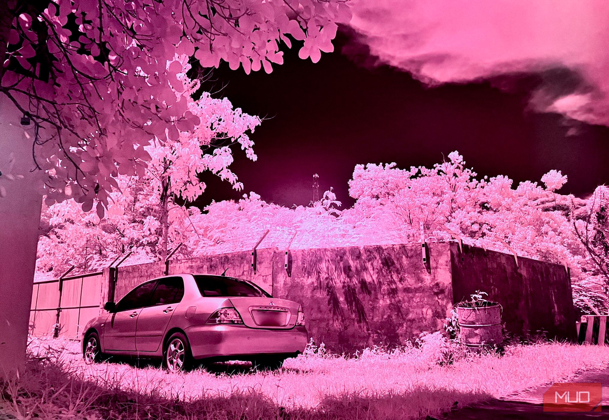 Infrared photo of a car