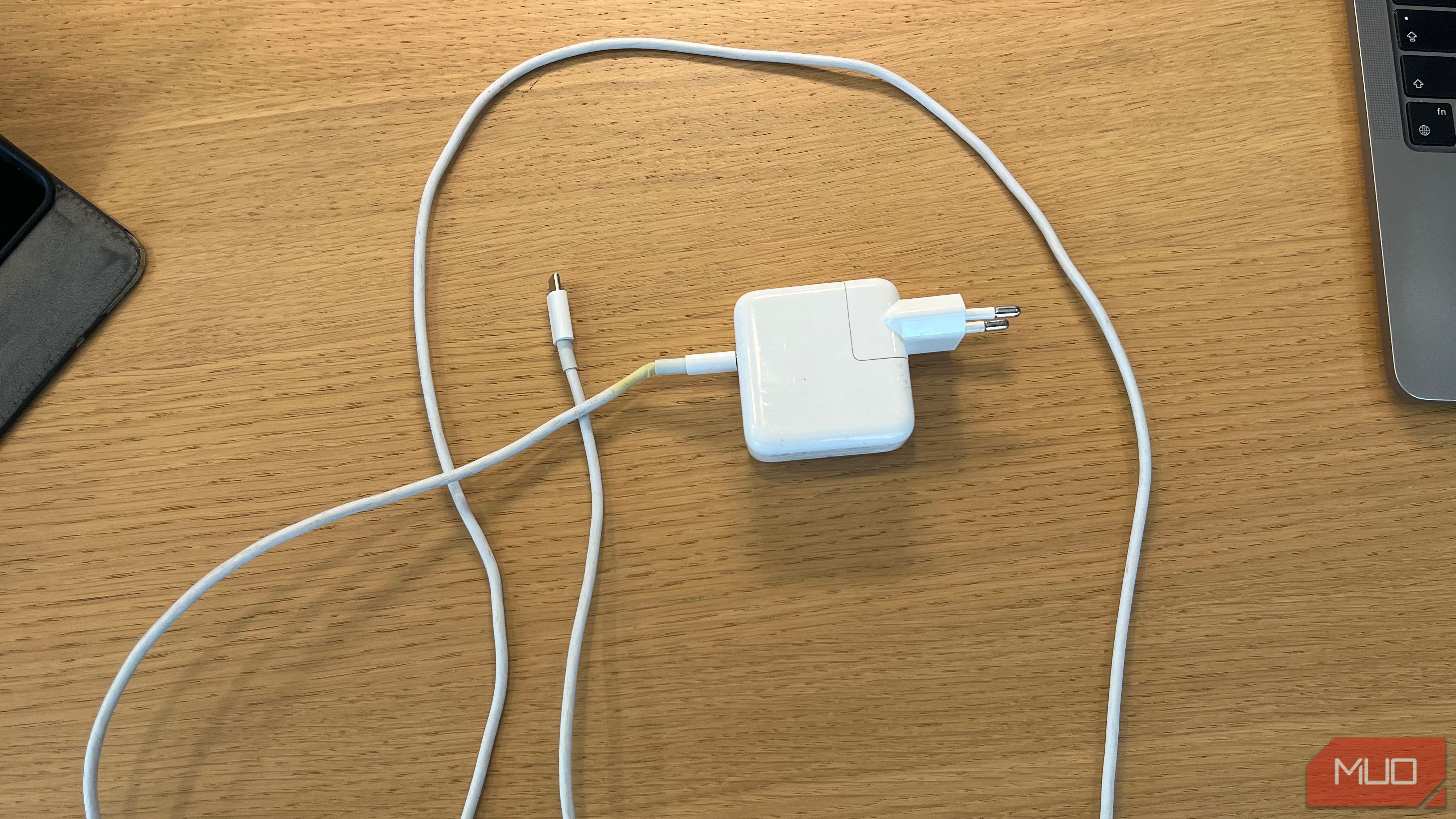 MacBook Charger on a Table