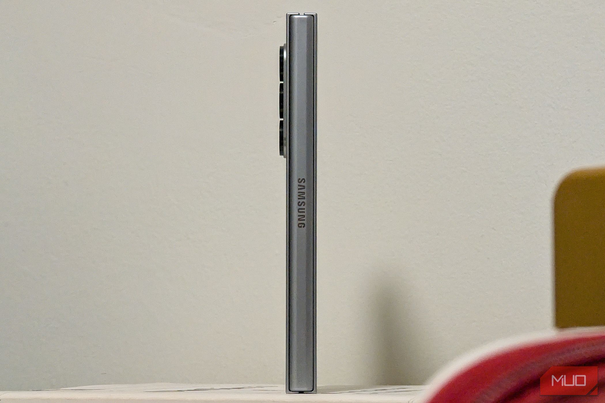 Samsung Galaxy Z Fold 6 hinge on top of a stack of books