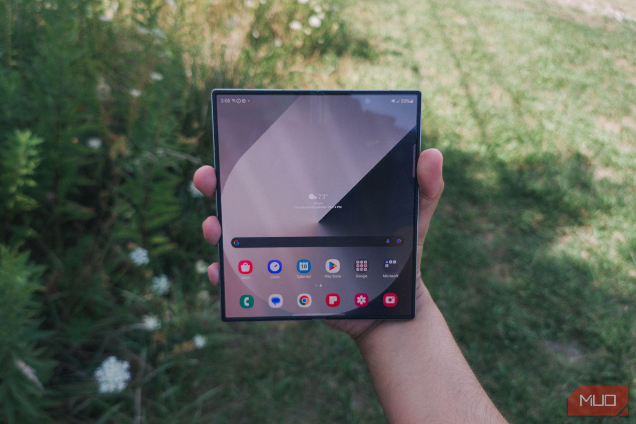 Samsung Galaxy Z Fold 6 opened up in hand