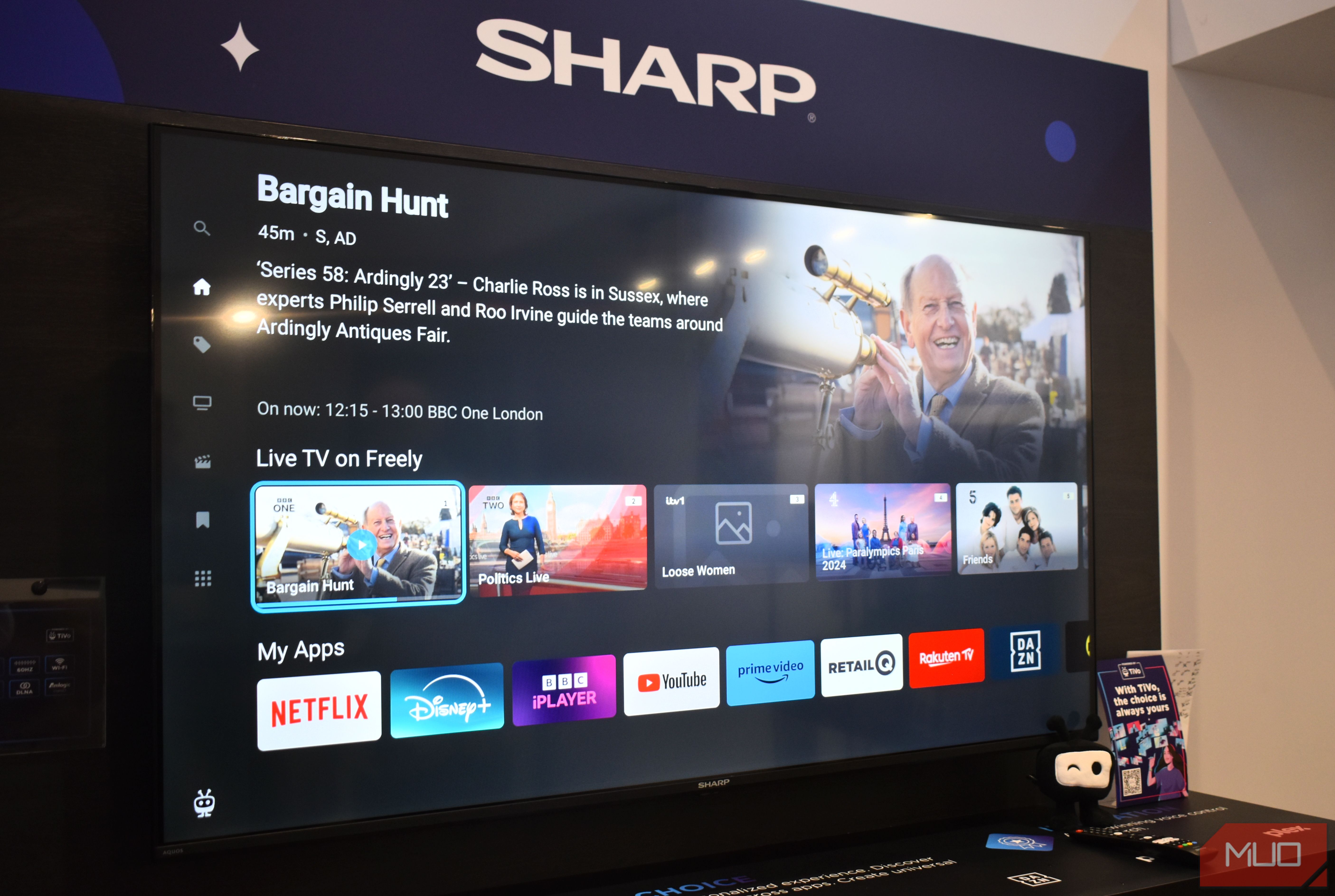 tivo running on sharp tv