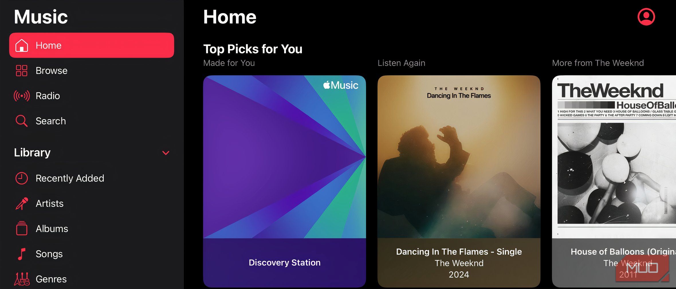 Apple Music's Discovery Station feature.