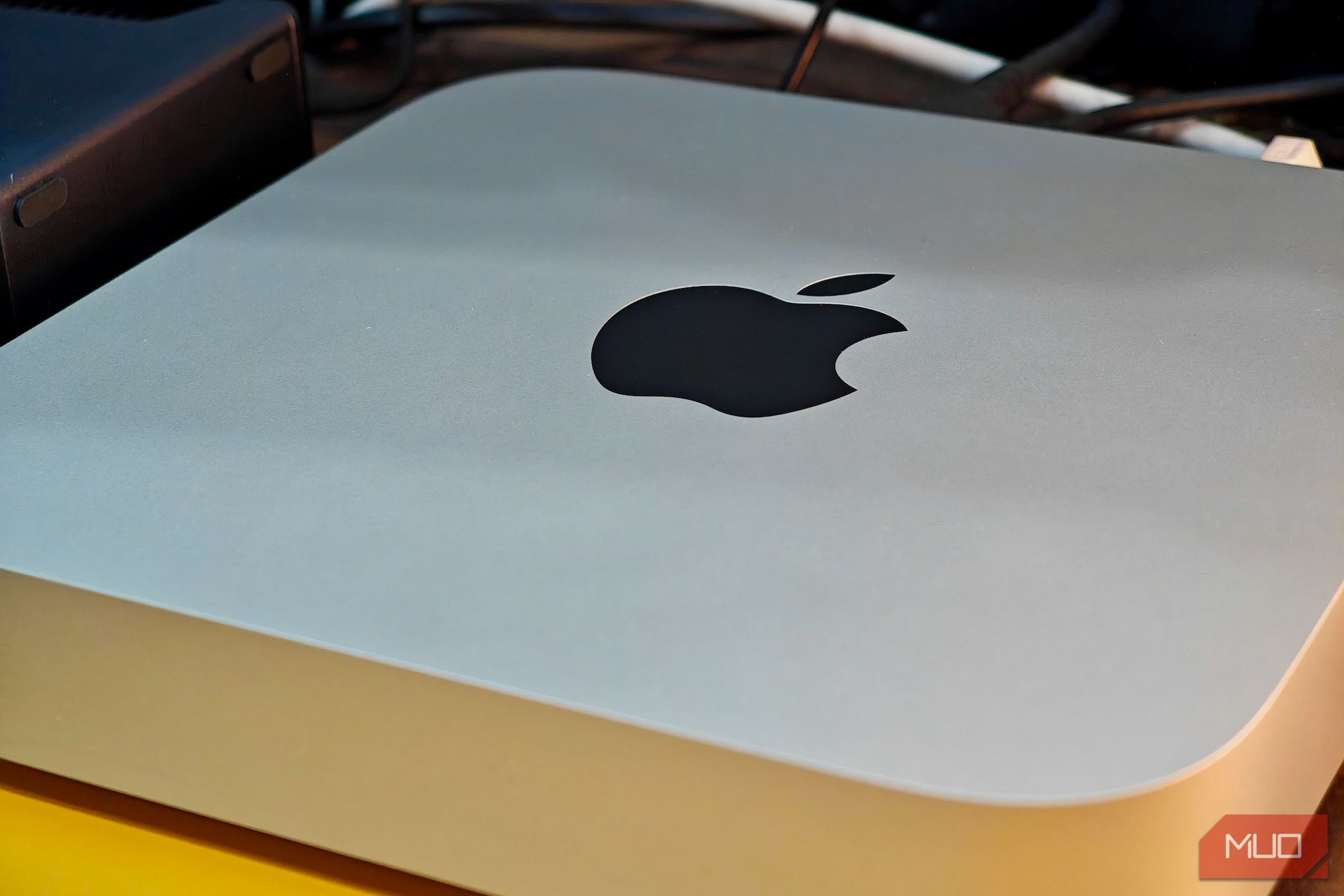 Close up of M1 Mac mini on a table