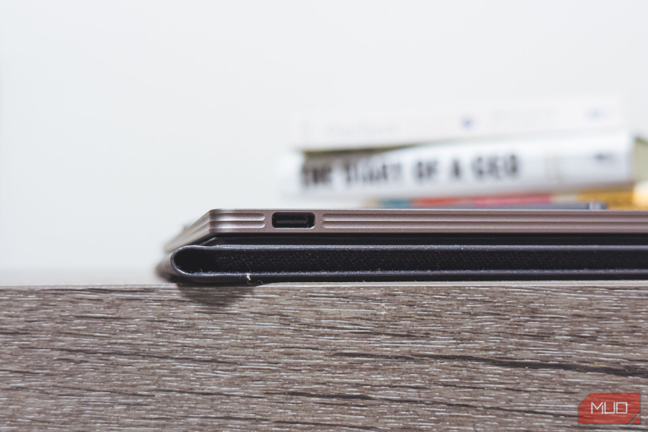 reMarkable Paper Pro USB-C port close up.